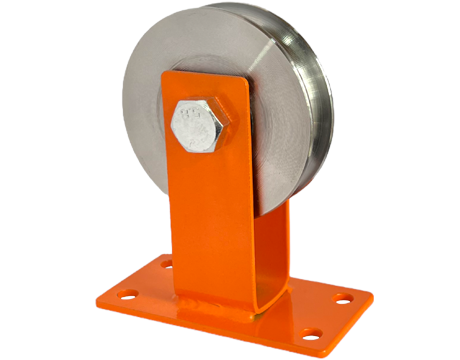 Блок опорный с площадкой оранжевый г/п 0.5т, канавка под трос - 15 мм, диаметр шкива - 100 мм